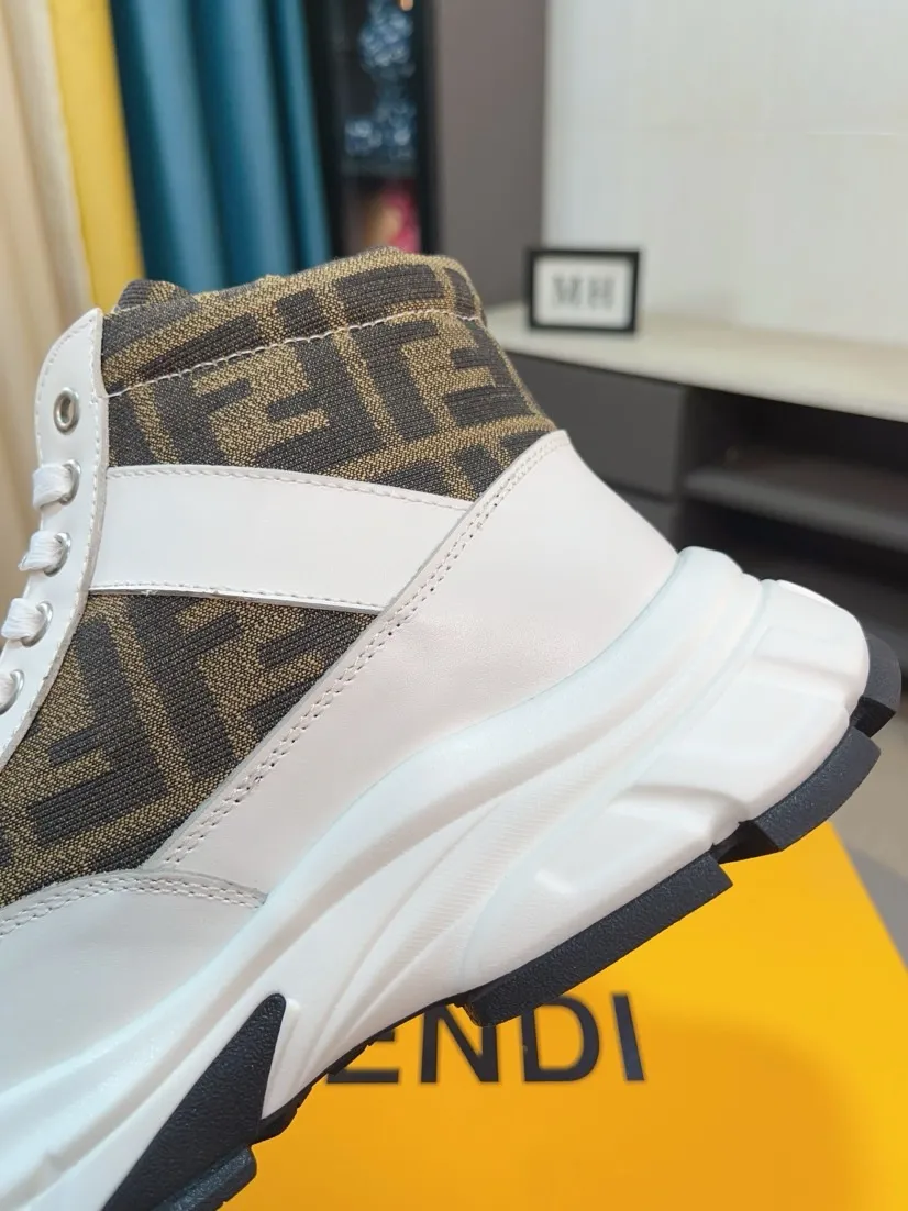 Men's shoes 💰458🌹🌹【fendi Fendi】: 🔝High-end brand of men's shoes: high-top series: official website 1:1 latest masterpiece: the upper is made of brand fabric with imported cowhide technology, ➕🐑made in sheepskin👍, making walking more convenient and comfortable, a stunning work, compared with the official quality, the beautiful 1:1 replica [color]! Create a fashionable personality to set off your uniqueness! A must-have for trendy men! 🔥Size: 38-44.